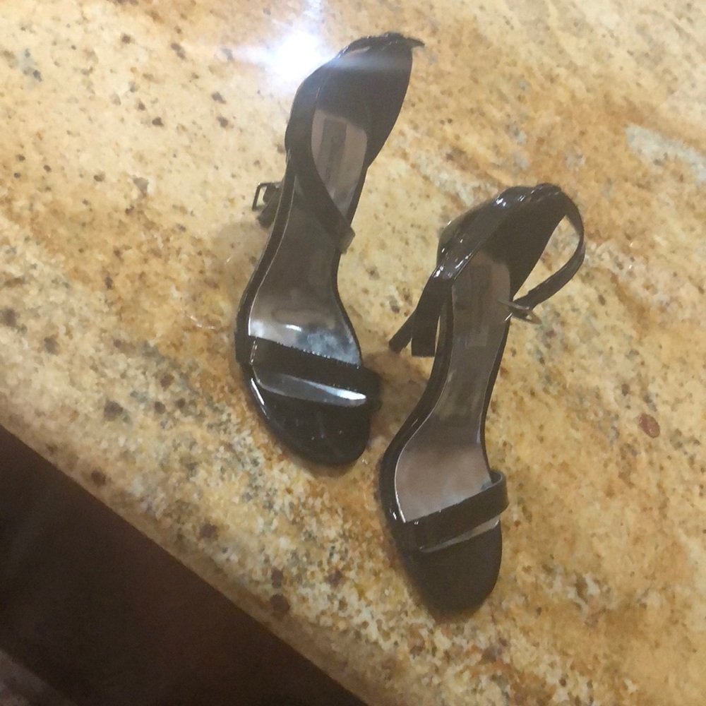 Open toe heels Black Paten-leather size 7.5